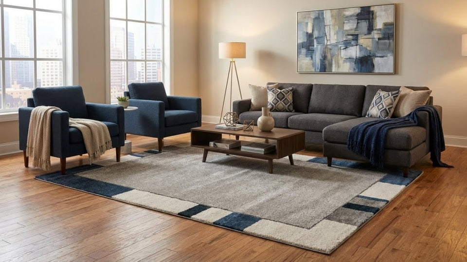 Lunaro Blau 281 - Teppich Glanz