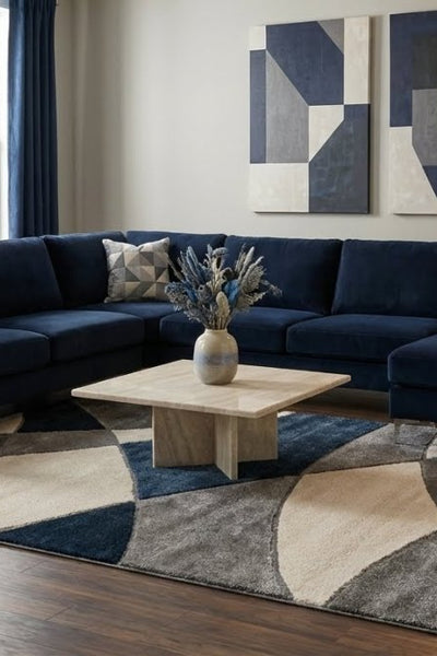 Lunaro Blau 282 - Teppich Glanz