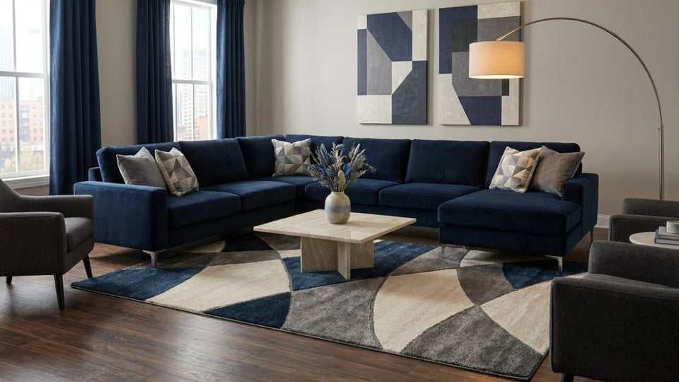 Lunaro Blau 282 - Teppich Glanz