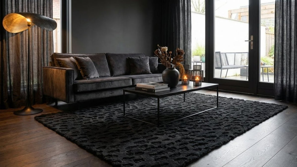Morning Dew Schwarz - Teppich Glanz