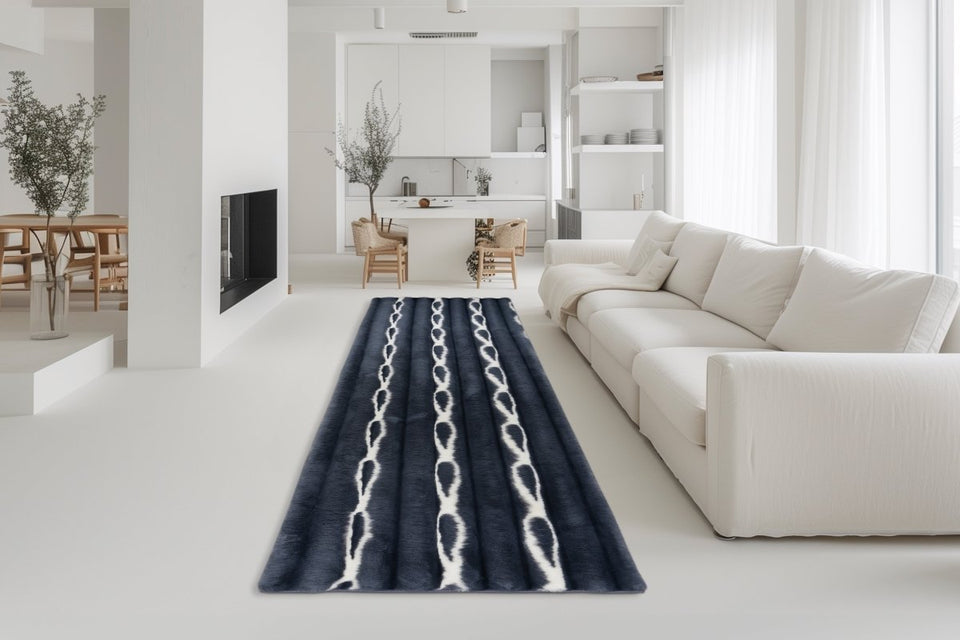 Ripple Touch Blau - Teppich Glanz