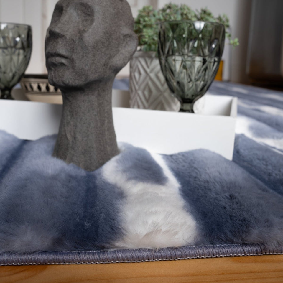 Ripple Touch Blau - Teppich Glanz