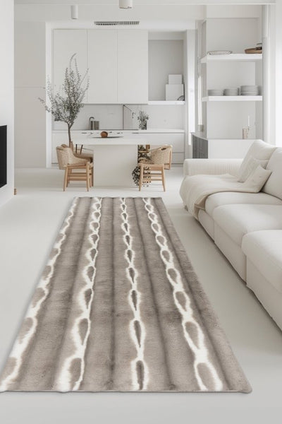 Ripple Touch Graubraun - Teppich Glanz