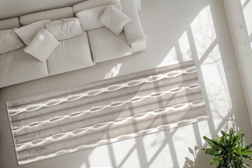 Ripple Touch Graubraun - Teppich Glanz